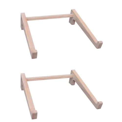  2 Count Solid Wood Computer Stand Laptop Riser Adjustable Standing