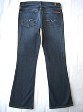 7 for all Mankind Womens Bootcut jean Sz 27 Blue Distressed Stretch USA Made L29