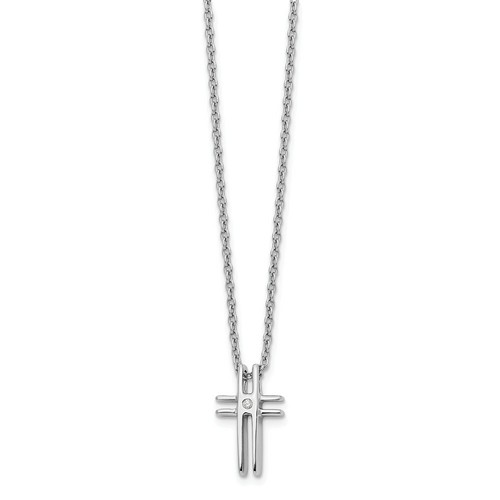 Mini collier croix en argent pour homme - Pendentif croix en argent 925 - Croix en argent avec chaîne - Collier pour homme - Bijoux pour homme - Canada