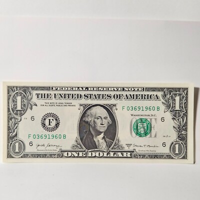 $1 Birthday Note One Dollar Bill F03691960B Uncirculated