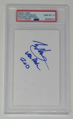 Eddie Van Halen VAN HALEN Signed Autograph 3x5 Index Card Slab JSA