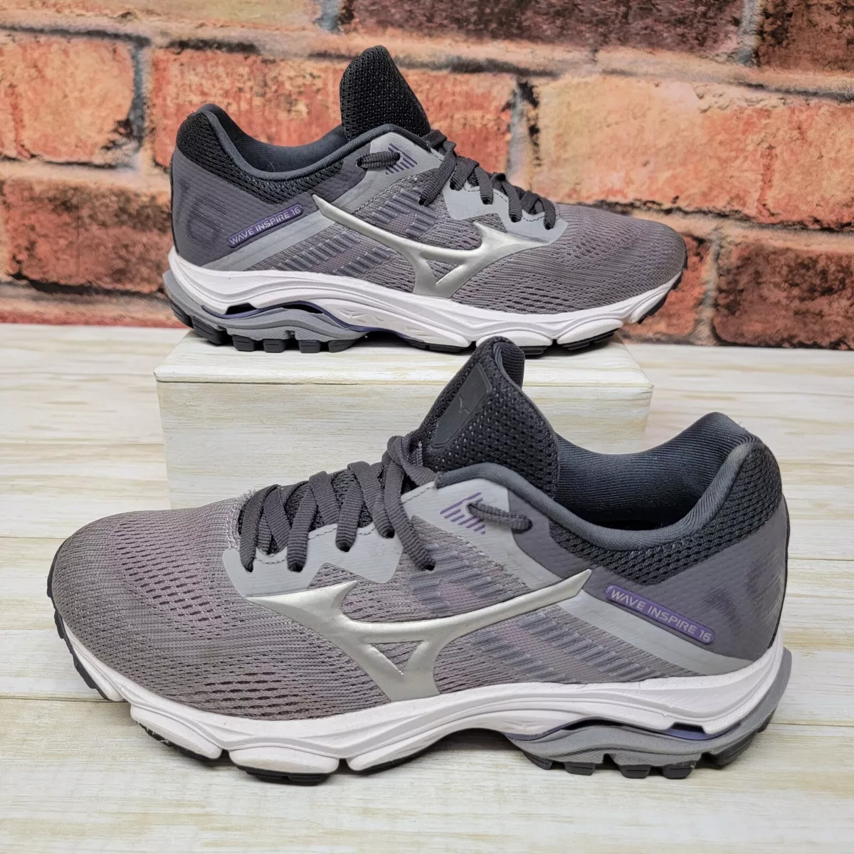 Mizuno Wave Inspire 16 Womens Size 6.5 Gray Athletic Running Shoes Sneakers  | eBay