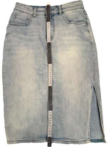 Seed Heritage Light Blue Side Slit Long Denim Skirt-Comfy-Casual-Cute - Picture 9 of 13