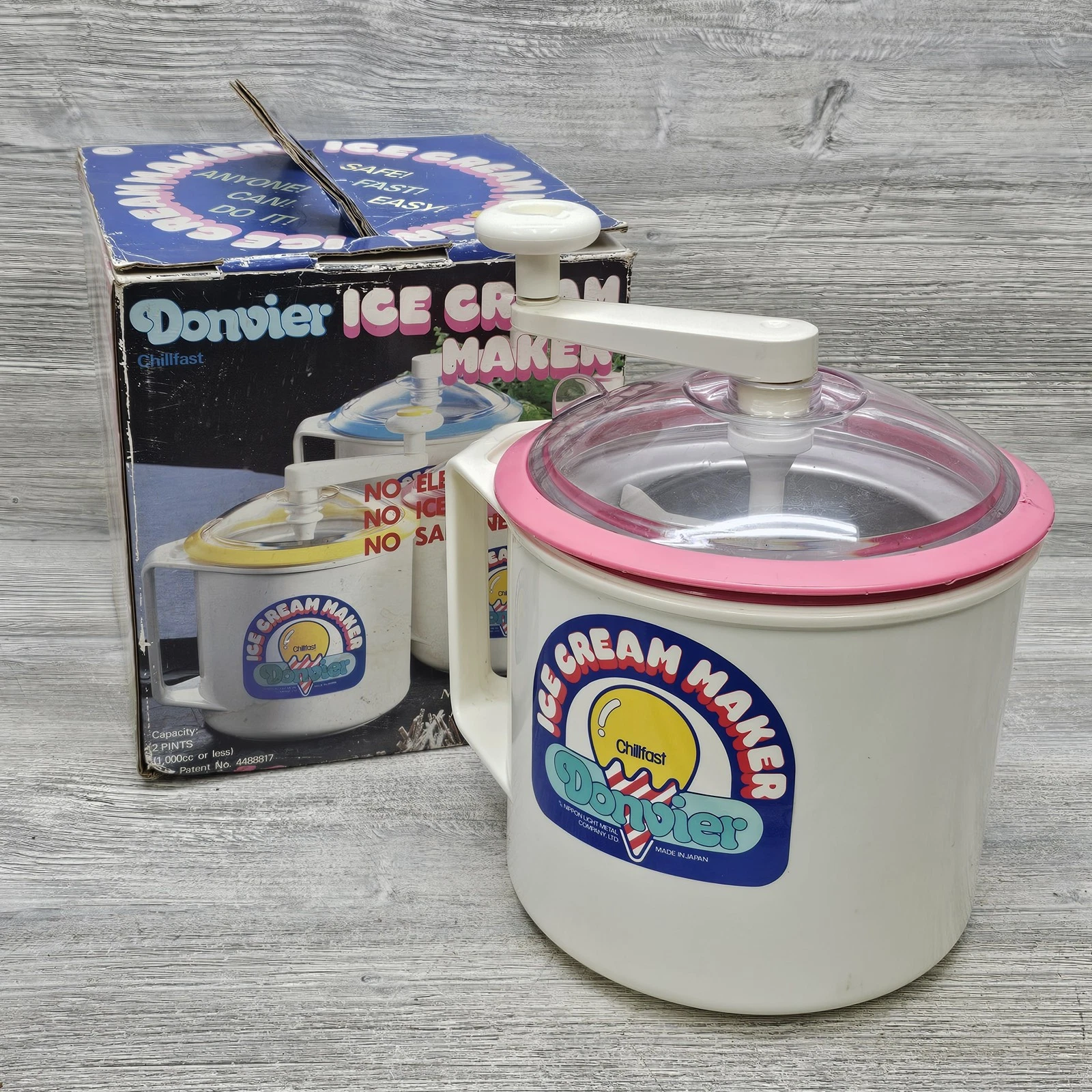 Donvier Chillfast 2-Pint Manual Ice Cream Maker Vintage No Electricity Needed