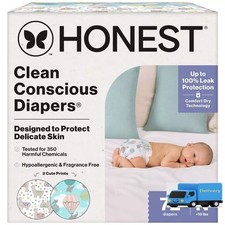 The Honest Company Clean Disposable Diapers Newborn 72ct Above It All + Pandas 0.40 per diaper