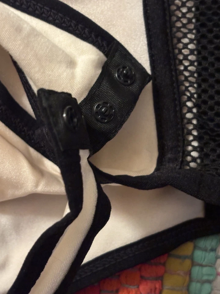 Body de mujer Coquette lencería de peluche negro beige talla mediana M malla con aros Foto 3 de 4