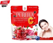 Purera Gluta Collagen Strawberry Vit C Dietary Powder Drink Nourish Skin