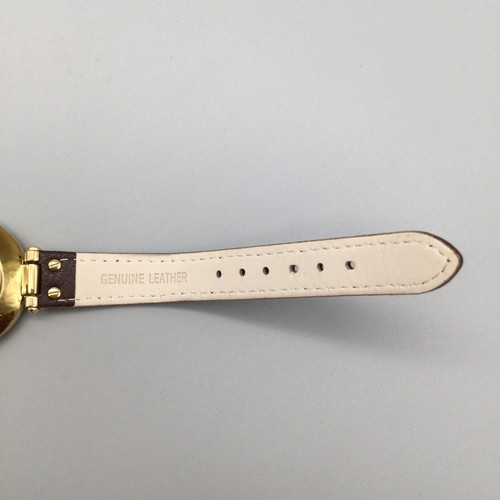 Anne Klein Watch Womens 34mm Gold Dial Brown Leather Band New Battery - Picture 12 of 16