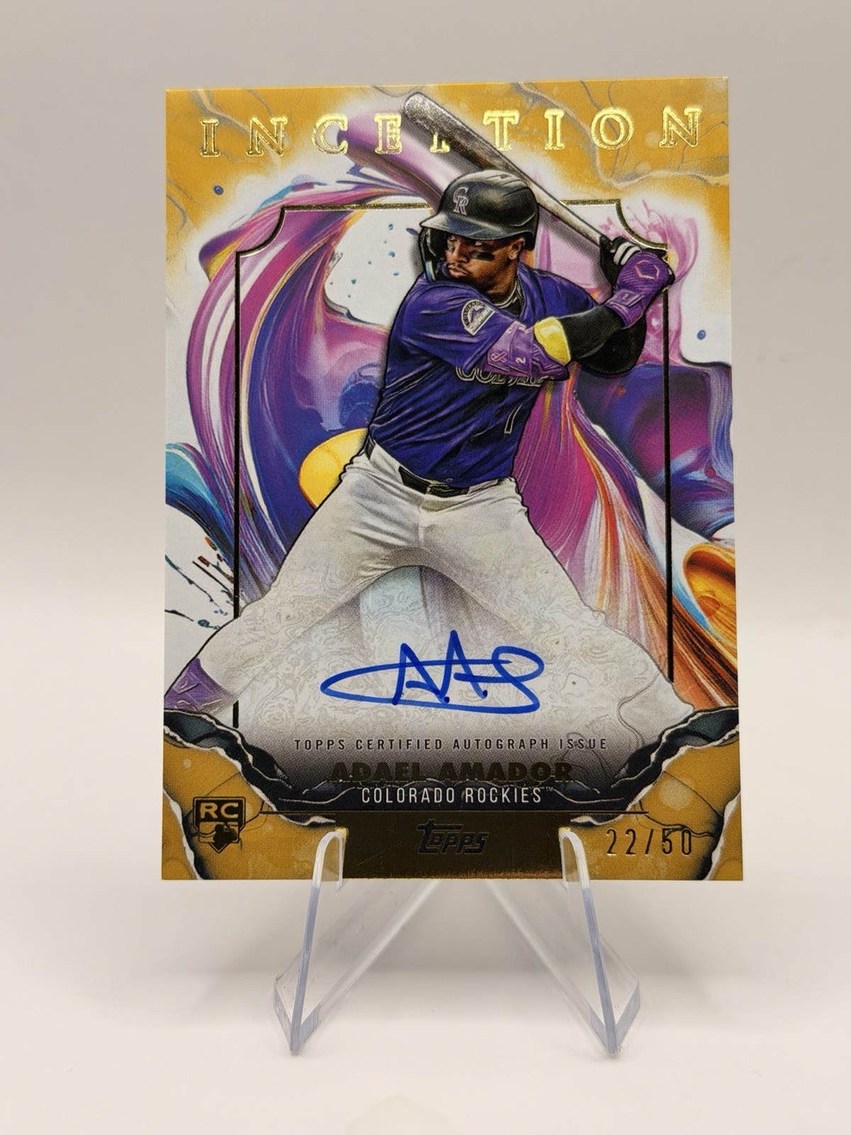 2025 Topps Inception Rookie Emerging Stars On Card Auto Adael Amador RC Gold /50