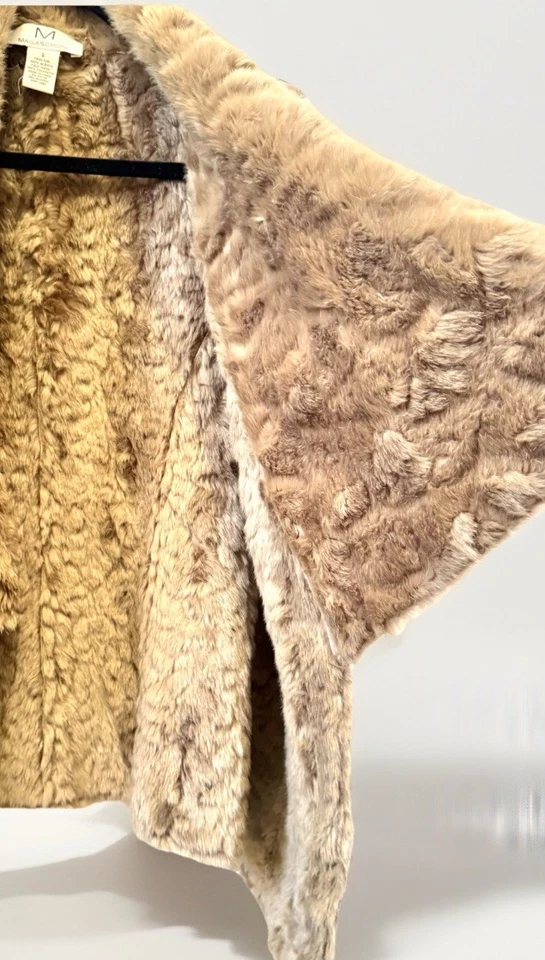 Chaqueta Chaleco Magaschoni Mujer Imitación Gamuza Piel Talla S Beige Frente Abierto Penny Lane Foto 2 de 4