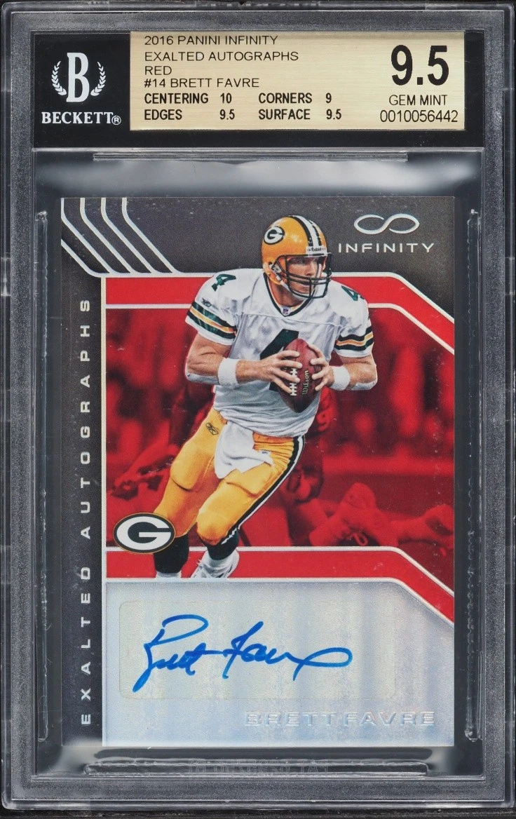 Panini Brett Favre Football Autographed Sports Trading Cards
