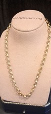 Vintage Belche Chain Necklace Vtg Gold Plated 1970s Patterened 36cm
