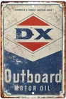 DX Outboard Motor Oil Advertising  Tin Sign Size to 12 x18 old Vintage