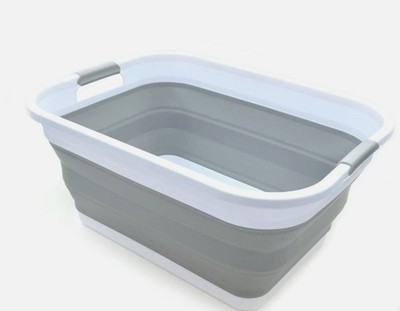 32L Collapsible Plastic Laundry Basket  Foldable Pop Up Storage Container/Org...