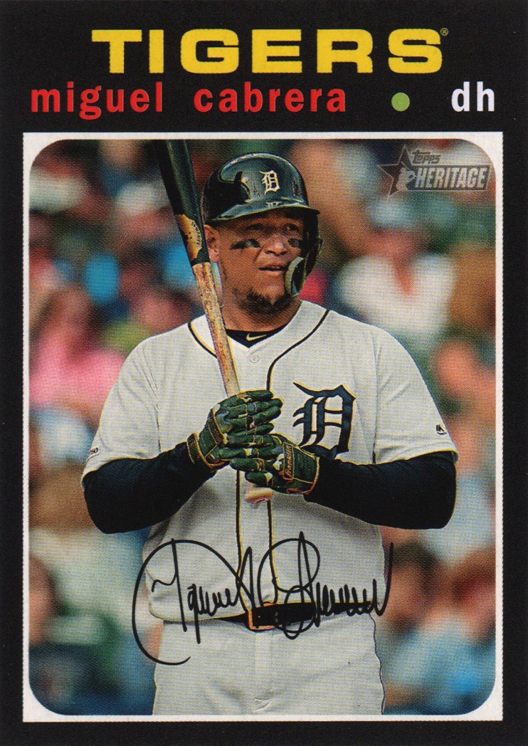 2020 Topps Heritage Baseball Card #41 Miguel Cabrera