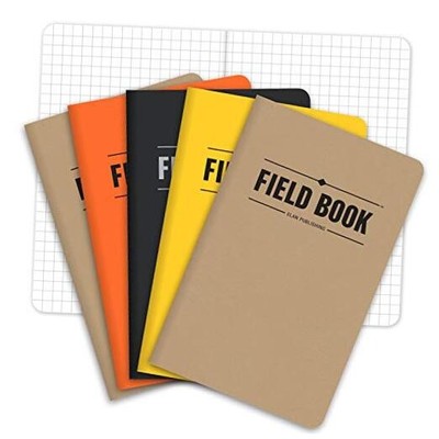  Field Notebook/Pocket Journal - 3.5''x5.5'' - Combination of Kraft, Black, 