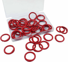 40pc Red Spring O Ring 0.94" Round Carabiner Snap Clip Trigger Hook for Purse Ke