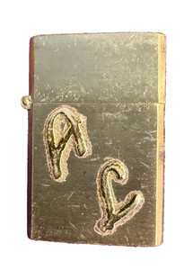 Vintage Miniature Minix 1950’s Brass Lighter Initials A. L. Made In Japan