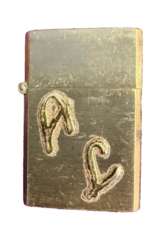 Vintage Miniature Minix 1950’s Brass Lighter Initials A. L. Made In Japan
