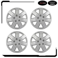 Set of 4 16" Wheel Hub Caps Silver Snap On For R16 Tire & Rim Wheel Covers Kit