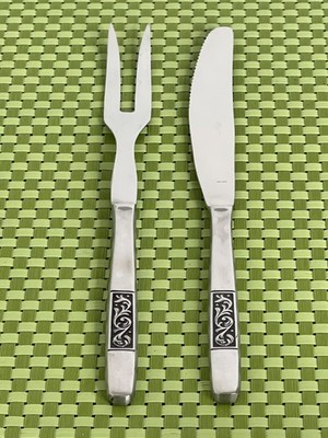 Amefa ROYAL DAMASK Stainless 2pc Roast Carving Set Holland Flatware - 10 7/8''