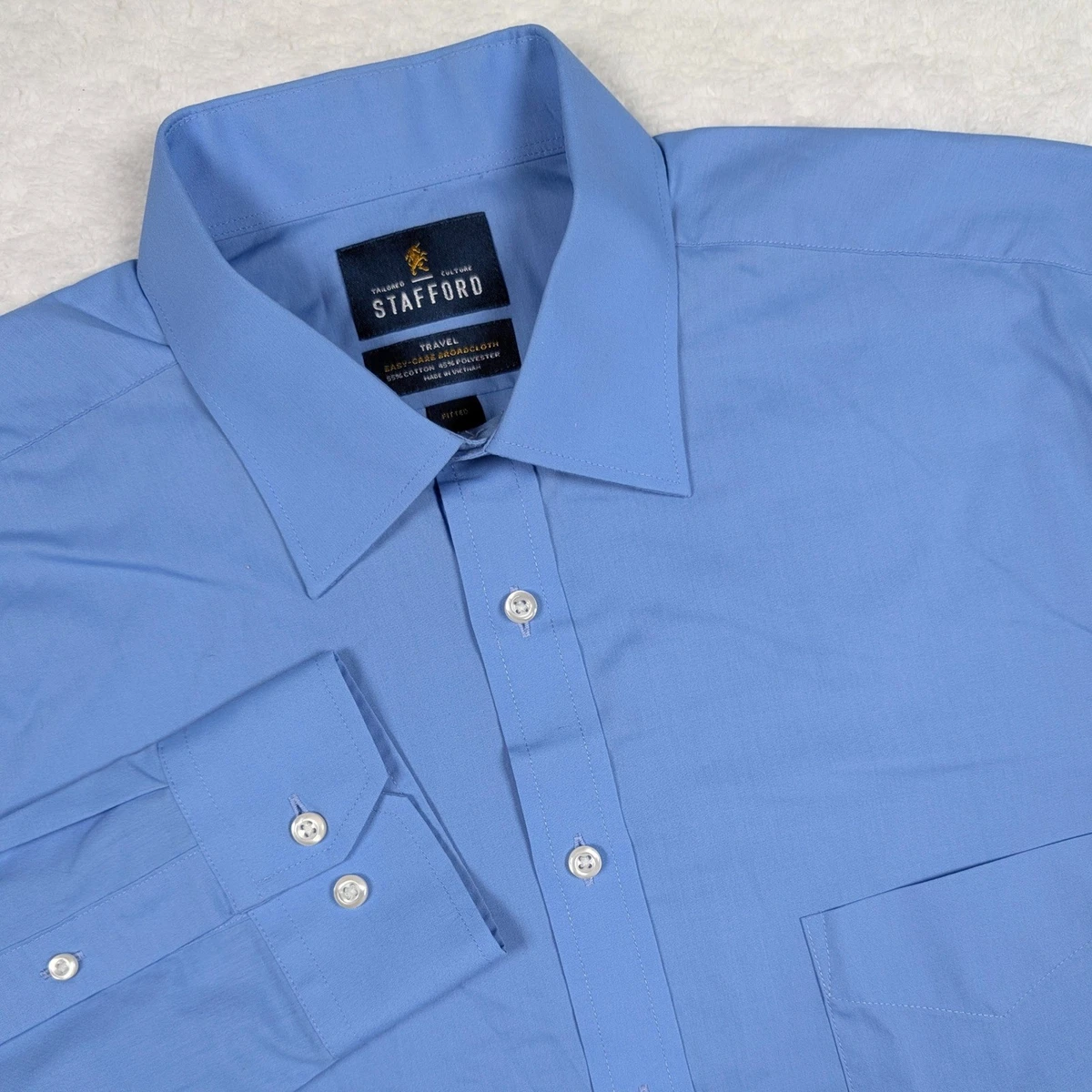 Stafford Cotton Blend Slim Dress Shirts for Men for sale | eBay