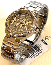 MICHAEL KORS MK7234 Lennox Pave Glitz Crystal Silver-Tone Watch BNWT G/Box $295