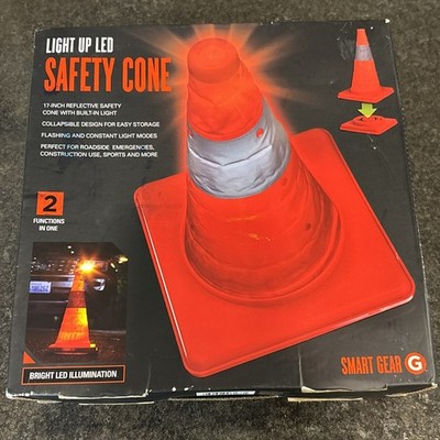 Smart Gear Light Up LED Safety Cone 17  Collapsible Reflective Illuminated 