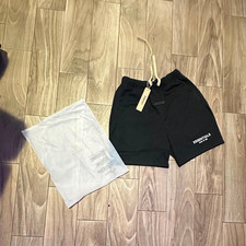 Essentials Men s Black Athletic Shorts M Drawstring Elastic Waist Pockets