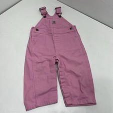 Carhartt Overalls Girls 12 Month Pink Canvas Bib Pants Adjustable Heart Hardware