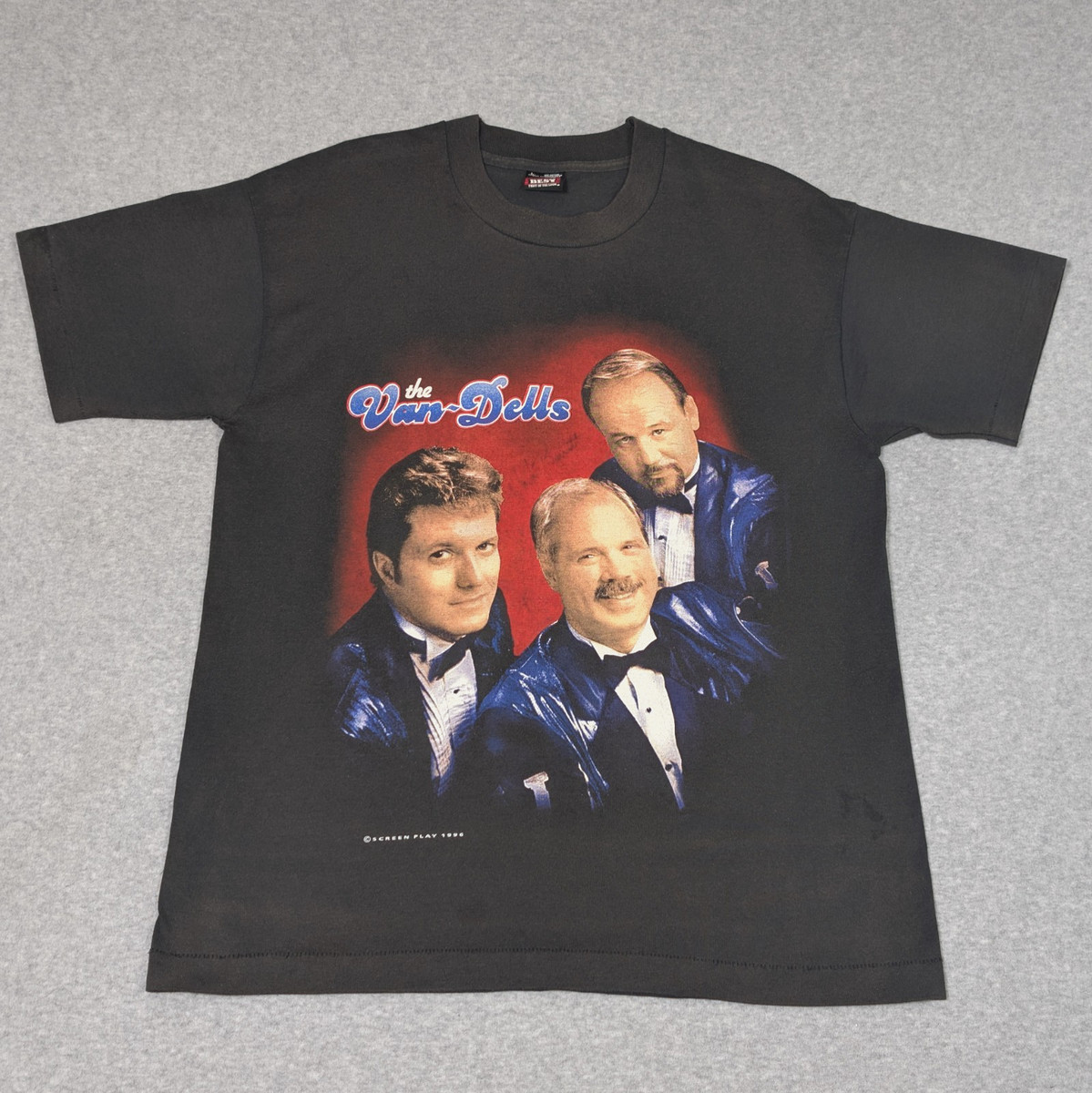 Vintage The Van-Dells T-Shirt Size Large Single Stitch 1996 Rock n Roll Signed