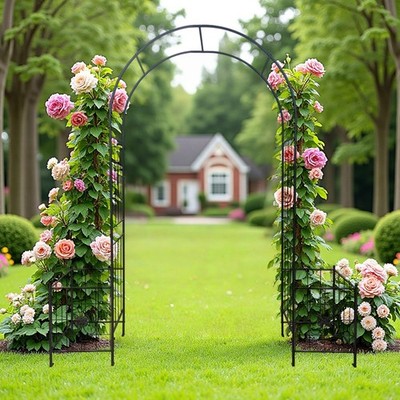 Gartenbogen Arbor Trellis Schwarz 7.15ft Metall Hochzeitsbogen