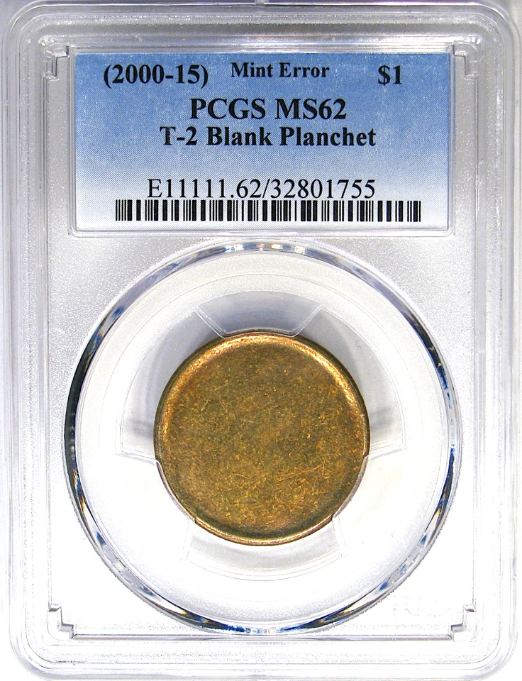 2000-2015 $1 PCGS MS62 TYPE 2 BLANK PLANCHET ~ ORIGINAL & COLORFUL! - Image 2 of 4