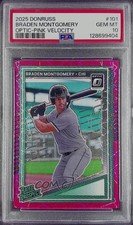 2025 Donruss Optic Pink Velocity Prizm 14/79 Braden Montgomery PSA 10 GEM MT 8d2