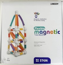 Magnetic Building Blocks Construction Set, 45 Pieces, Educational STEM Toy wi...