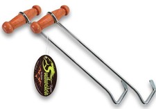 Cowboy Boot Hooks and Puller Set Wooden Handles Heavy Duty 2 Pack