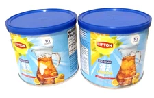 2 X Lipton ZERO SUGAR Iced Tea Mix LEMON 2.9 oz Makes 10 Quarts  82g