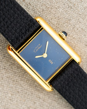 1980's Vintage Cartier Tank Must de SM - Blue 'Lapis' Dial - Serviced 2