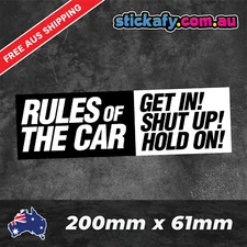 Rules of the Car Sticker Funny Laptop Car Window Bumper 4x4 Ute JDM Decal 4wd