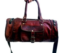 Bag Leather Duffle Travel Men Luggage Gym Vintage Genuine Weekend Overnight New
