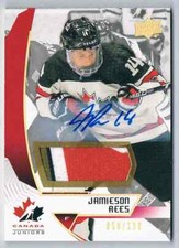 2019-20 TEAM CANADA JUNIORS JAMIESON REES AUTO PATCH JERSEY 3 COLORS 050/199 #68