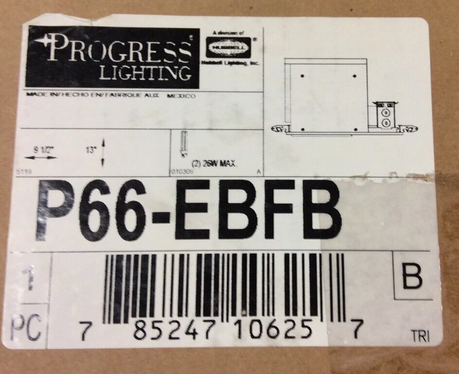 P66-EBFB PROGRESS LIGHTING Iluminación empotrada 4 pines Quad CFL caja de fuego empotrada Hou Foto 4 de 4