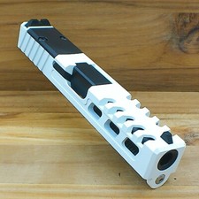 For a Glock 19 Complete Slide gen3 WHITE RMR Black Barrel