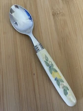 Corelle Corning ABUNDANCE Fruit Leaves Plastic SMOOTH Handle TEASPOON 6.25"