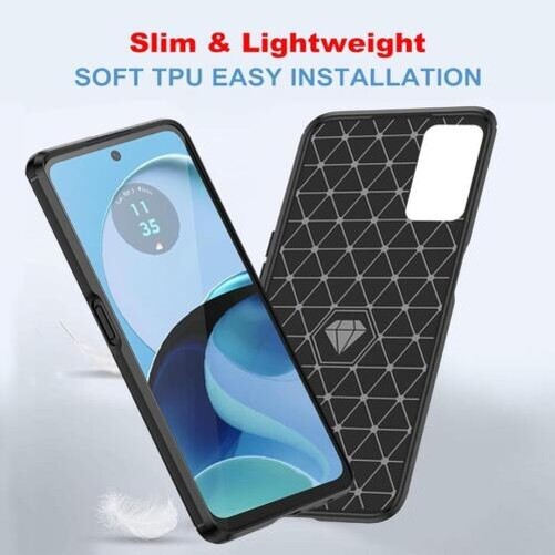 Custodia KETEEN Per Motorola Moto G14, Cover Sottile In TPU Opaco, Antiurto E Antigraffio, Texture Traslucida, Nero, Protezione Completa