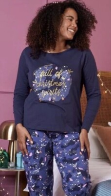 Christmas Avon Lipsy Pjs Pajama Set Avon Pyjamas Rose Print Long