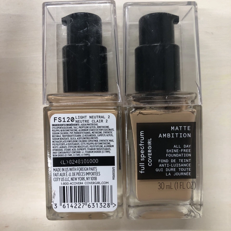 2 Pack Covergirl Full Spectrum Matte Ambition All Day Liquid Foundation FS120 - Image 2 of 2