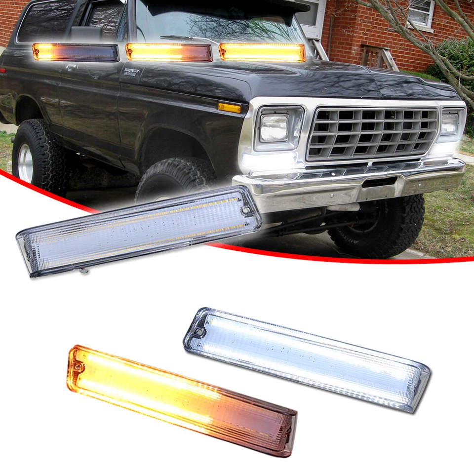 Switchback LED Front Corner Signal Light For 73-79 Ford F-150 Truck 78-79 Bronco - Image 3 of 4