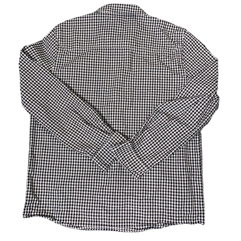 Threads 4 Thought Shirt Mens Large Black & White Checkered Button Up Long Sleeve - Image 4 of 4