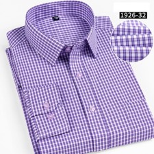 Mens Dress Shirts Formal Business Long Sleeve Slim Fit Pocket Casual Shirts Tops
